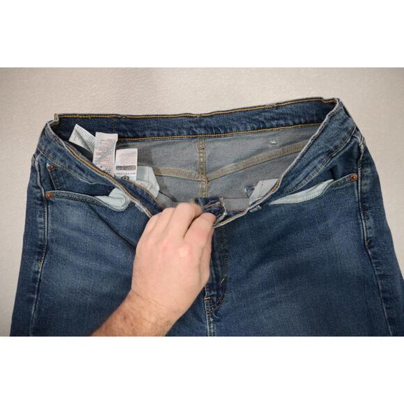 Levi's 505 Regular Fit Straight Stretch Rugged Denim Blue Jeans Mens Sz 38 x 30 - Picture 6 of 11